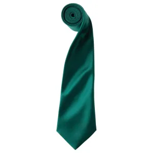 Premier Workwear Saténová kravata - Fľaškovo zelená