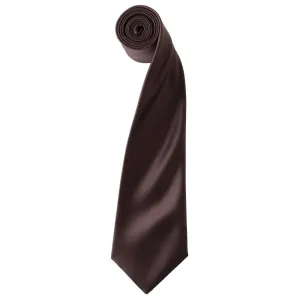 Premier Workwear Saténová kravata - Hnedá