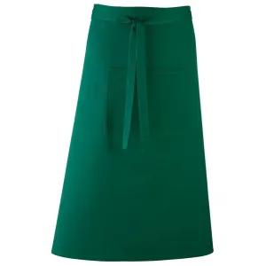 Premier Workwear Dlhá zástera do pása s vreckom - Fľaškovo zelená
