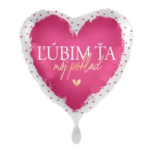 Premioloon Fóliový balón ružový srdce - Ľúbim ťa môj poklad
