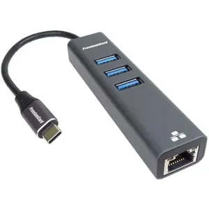 PremiumCord Adaptér USB-C na Gigabit 10 / 100 / 1 000 Mbps + 3× USB3.2 konektor