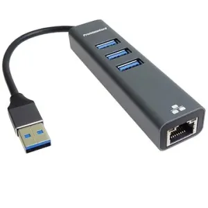 PremiumCord adaptér USB3.2 -> LAN RJ45 ETHERNET 10 / 100 / 1 000 MBIT + 3x USB3.2 port