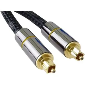 PremiumCord Optický audio kábel Toslink, OD:7 mm, Gold-metal design + Nylon 0,5 m