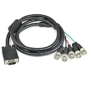 PremiumCord Kabel k monitoru VGA 15 male na  5× BNC konektorov, 2 m