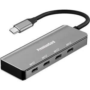 PremiumCord 5G SuperSpeed Hub USB-C na 4× USB 3.2 C Aluminum