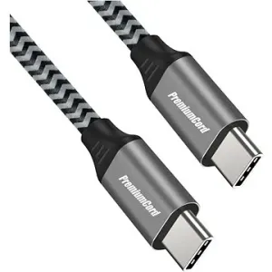 PremiumCord Kábel USB-C M/M, 100 W 20 V/5 A 480 Mbps bavlnené opletenie 2 m