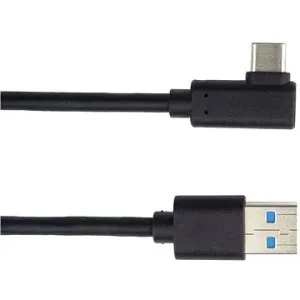 PremiumCord Kábel USB typ C/M zahnutý konektor 90° – USB 3.0 A/M, 1 m