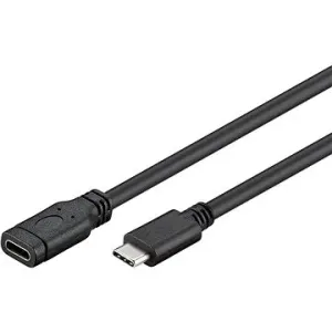 PremiumCord Predlžovací kábel USB 3.1 konektor C/male – C/female, čierny, 1 m