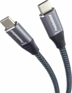 PremiumCord USB-C kábel ( USB 3.2 GEN 2, 3 A, 60 W, 20 Gbit/s) bavlnené opletenie 2 m