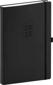 Denný diár Nox 2023, čierny / čierny, 15 × 21 cm