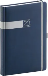 Denný diár Twill 2023, modrostrieborný, 15 × 21 cm