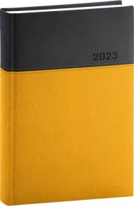Denný diár Dado 2023, žltočierny, 15 × 21 cm