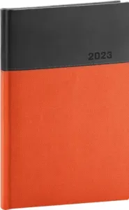 Týždenný diár Dado 2023, oranžovočierny, 15 × 21 cm