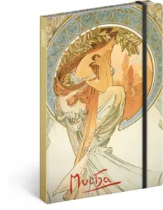 Notes Alfons Mucha – Poézia, linajkovaný, 13 x 21 cm
