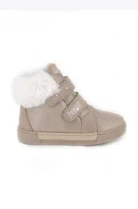 Detské zimné semišové topánky Primigi béžová farba