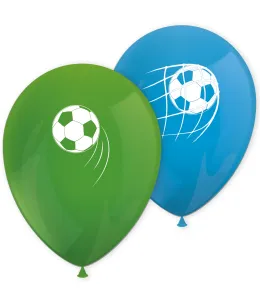 Procos Sada latexových balónov - Futbal modré/zelené 8 ks #5716415
