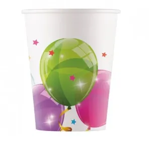Procos Kvalitné kompostovateľné poháre - Trblietavé balóny 8 ks #1803740