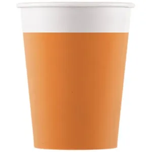 Tégliky papierové kompostovateľné oranžové 200 ml 8 ks
