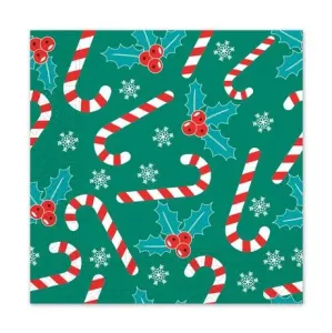 PROCOS Vianočné papierové obrúsky 33x33cm 3vrstvé cukrová tyčinka