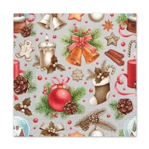 PROCOS Vianočné papierové obrúsky 33x33cm 3vrstvové dekorácie