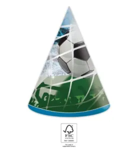 Procos Kvalitné kompostovateľné Party klobúčiky Futbal Fans 6 ks #5716325