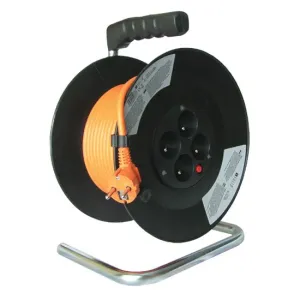 Prodlužovací kabel na bubnu - 4 zásuvky 50m SOLIGHT PB04