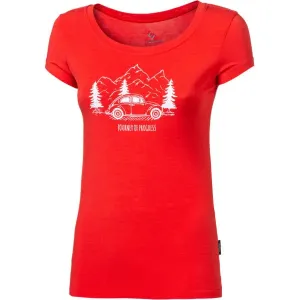 PROGRESS LIBERTA BEETLE Dámske bambusové tričko s potlačou, červená, veľkosť XL