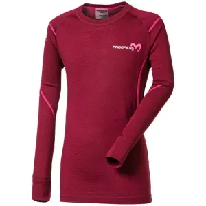 PROGRESS MERINO LS-G Dievčenské funkčné Merino tričko, ružová, veľkosť 140-146