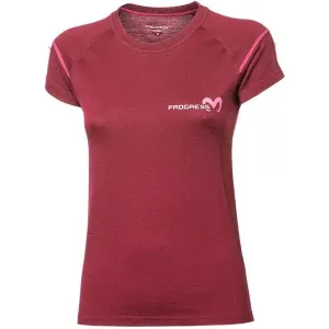 PROGRESS MW NKRZ Dámske Merino tričko s krátkym rukávom, vínová, veľkosť XL