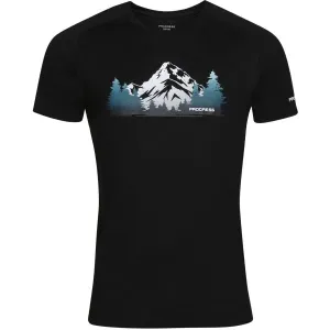 PROGRESS TASMAN Pánske Merino tričko s krátkym rukávom, čierna, veľkosť #9586777