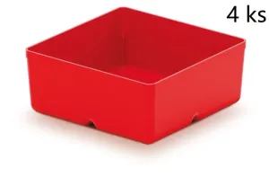 Sada úložných boxů 4 ks UNITEX 11 x 11 x 11,2 cm červená