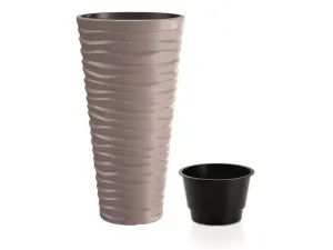 Prosperplast Kvetináč s vyberateľnou vložkou Sand Slim (30 x 52 x 30 cm (Š x V x H), kávová)