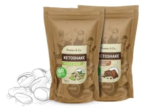 Protein & Co. Ketoshake 1 + 1 kg za zvýhodnenú cenu – proteínový diétny koktail Zvoľ príchuť: Salted caramel, Zvoľ príchuť: Strawberry milkshake