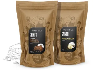 Protein & Co. Gainer 4 kg (2× 2 kg) Zvoľ príchuť: Chocolate hazelnut, Zvoľ príchuť: Fantastic chocolate