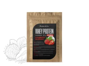 Protein & Co. CFM WHEY PROTEIN 80 – 30 g Zvoľ príchuť: Strawberry milkshake