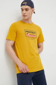 Bavlnené tričko Protest žltá farba, s potlačou #242949