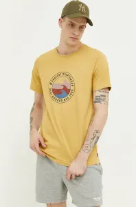 Bavlnené tričko Protest žltá farba, s potlačou