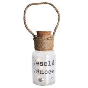 Provence Dekoračná fľaša 5 LED PROVENCE Veselé Vianoce