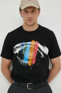 Bavlnené tričko PS Paul Smith čierna farba, s potlačou #8731699