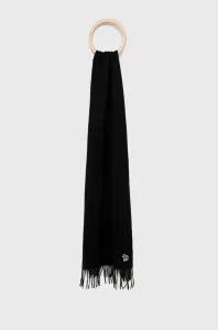 Vlnený šál PS Paul Smith čierna farba, jednofarebný #242376