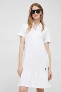 Bavlnené šaty PS Paul Smith biela farba, mini, rovný strih