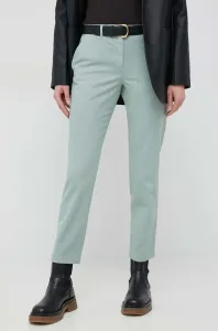 Nohavice PS Paul Smith dámske, zelená farba, priliehavé, vysoký pás