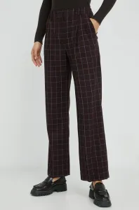 Nohavice s prímesou vlny PS Paul Smith dámske, bordová farba, široké, vysoký pás #7718571