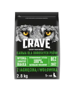 CRAVE Granule 3 x 2,8 kg s jahňacím a hovädzím mäsom (kompletné krmivo bez obilnín pre dospelých psov)