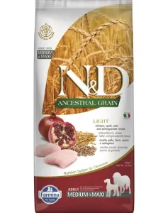 N&D Ancestral Grain Chicken & Pomegranate Light Dog Medium & Maxi-Krmivo pre psov 2,5 kg