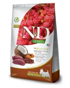 N&D Quinoa Dog Skin & Coat Adult Mini Krmivo pre psy divina, kurkuma a kokos 2,5 kg