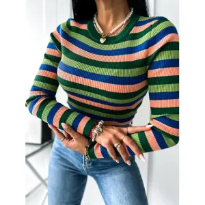 Vrúbkovaný farebný pulóver JAZLYN* veľkosť: one size #8804831