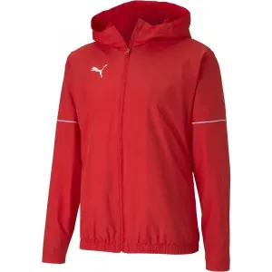 Puma TEAM GOAL RAIN JACKET Pánska športová bunda, červená, veľkosť #5617109