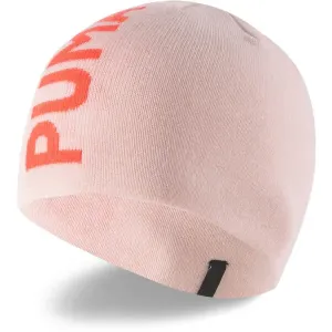 Puma ESS CLASSIC CUFFLESS  BEANIE JR Detská pletená čiapka, ružová, veľkosť #469901