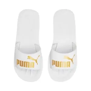 Dámské pantofle Puma White-Puma Team Gold Biela / Zlatá #2609285